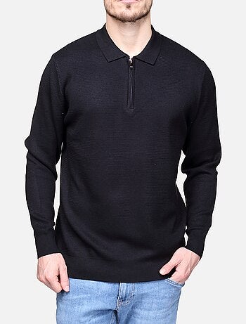 Maglione elegante con collo a polo e zip - Frilivin