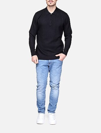 Maglione elegante con collo a polo e zip - Frilivin