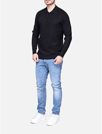 Maglione elegante con collo a polo e zip - Frilivin