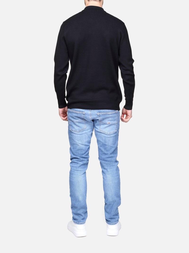 Maglione elegante con collo a polo e zip - Frilivin Nero - Kiabi