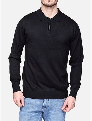 Maglione elegante con collo a polo e zip - Frilivin