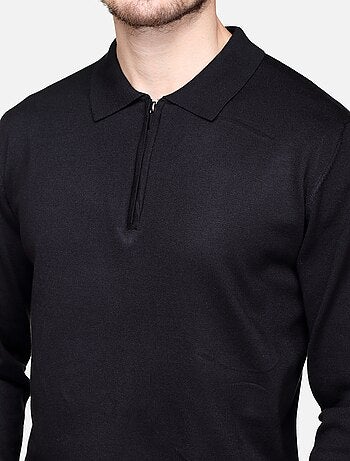 Maglione elegante con collo a polo e zip - Frilivin