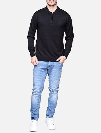 Maglione elegante con collo a polo e zip - Frilivin