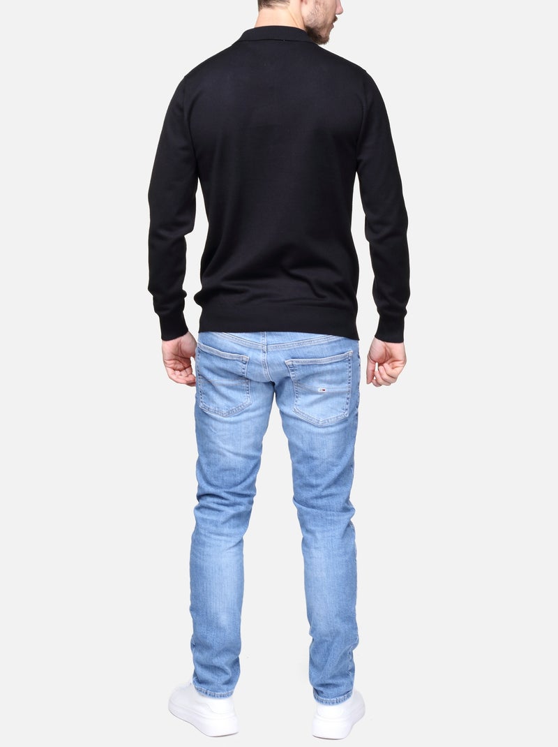 Maglione elegante con collo a polo e zip - Frilivin Nero - Kiabi