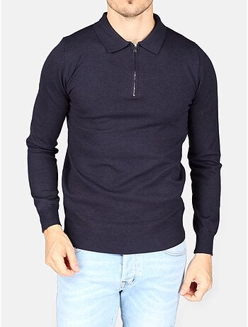 Maglione elegante con collo a polo e zip - Kenzarro