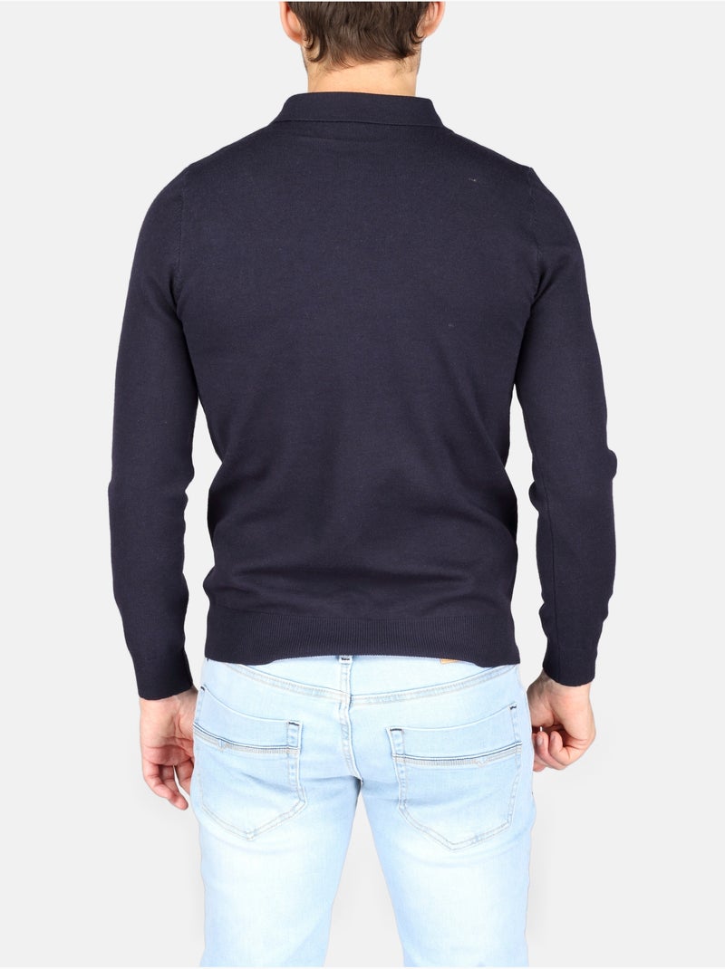 Maglione elegante con collo a polo e zip - Kenzarro Blu - Kiabi