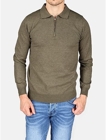 Maglione elegante con collo a polo e zip - Kenzarro