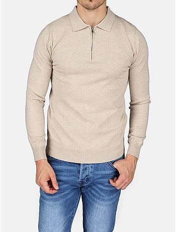 Maglione elegante con collo a polo e zip - Kenzarro