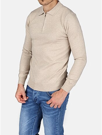 Maglione elegante con collo a polo e zip - Kenzarro