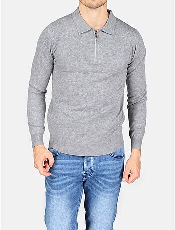 Maglione elegante con collo a polo e zip - Kenzarro