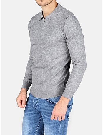 Maglione elegante con collo a polo e zip - Kenzarro