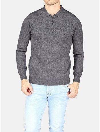 Maglione elegante con collo a polo e zip - Kenzarro