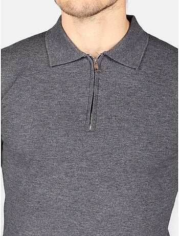Maglione elegante con collo a polo e zip - Kenzarro
