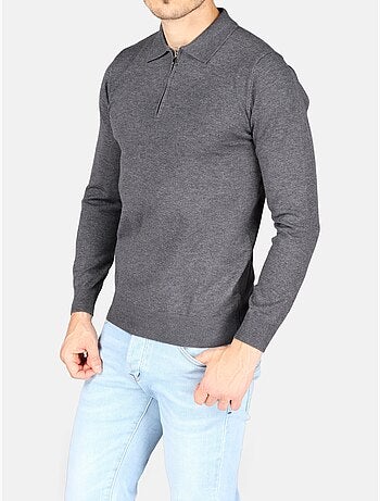 Maglione elegante con collo a polo e zip - Kenzarro