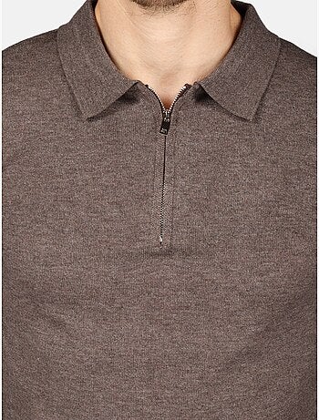 Maglione elegante con collo a polo e zip - Kenzarro