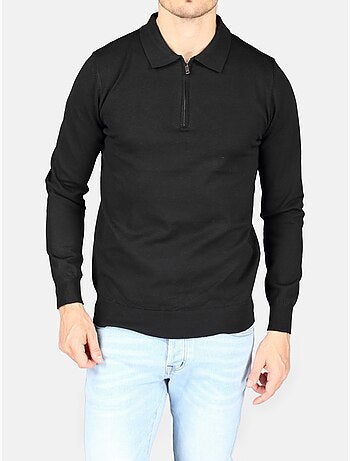 Maglione elegante con collo a polo e zip - Kenzarro