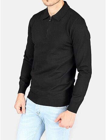 Maglione elegante con collo a polo e zip - Kenzarro
