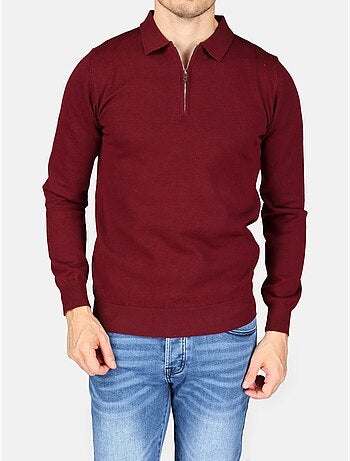 Maglione elegante con collo a polo e zip - Kenzarro