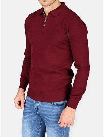 Maglione elegante con collo a polo e zip - Kenzarro