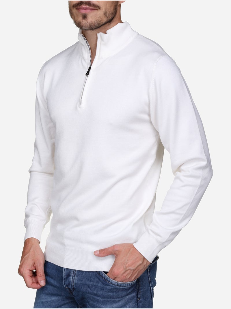Maglione elegante con collo alla camionista - Frilivin Bianco - Kiabi