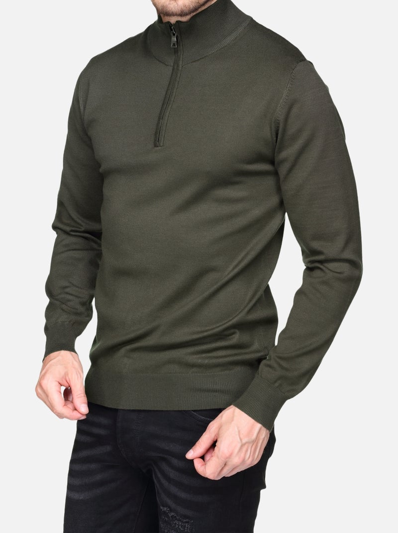 Maglione elegante con collo alla camionista - Frilivin Cachi - Kiabi