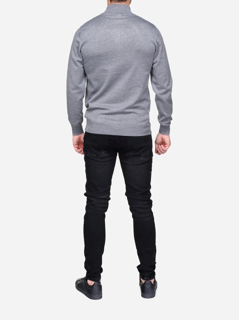 Maglione elegante con collo alla camionista - Frilivin Grigio chiaro - Kiabi