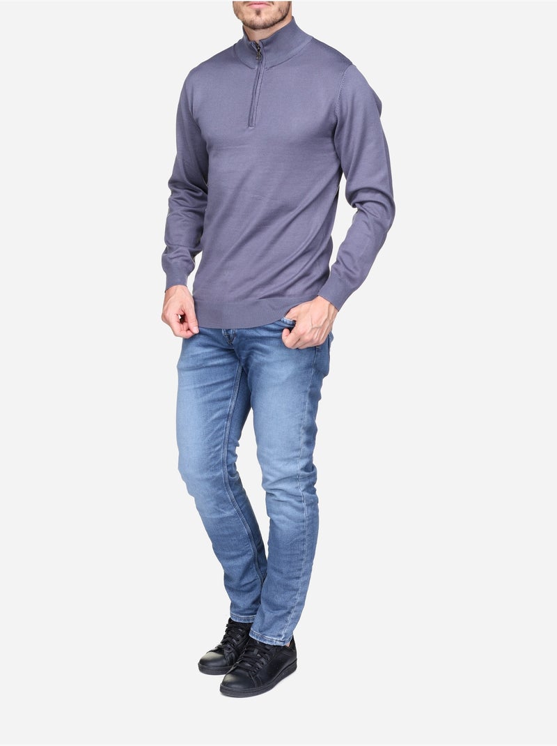 Maglione elegante con collo alla camionista - Frilivin Indaco - Kiabi