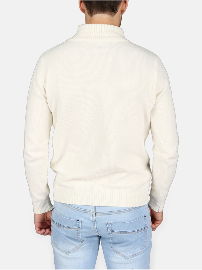 Maglione elegante con collo alto - Kenzarro Bianco - Kiabi