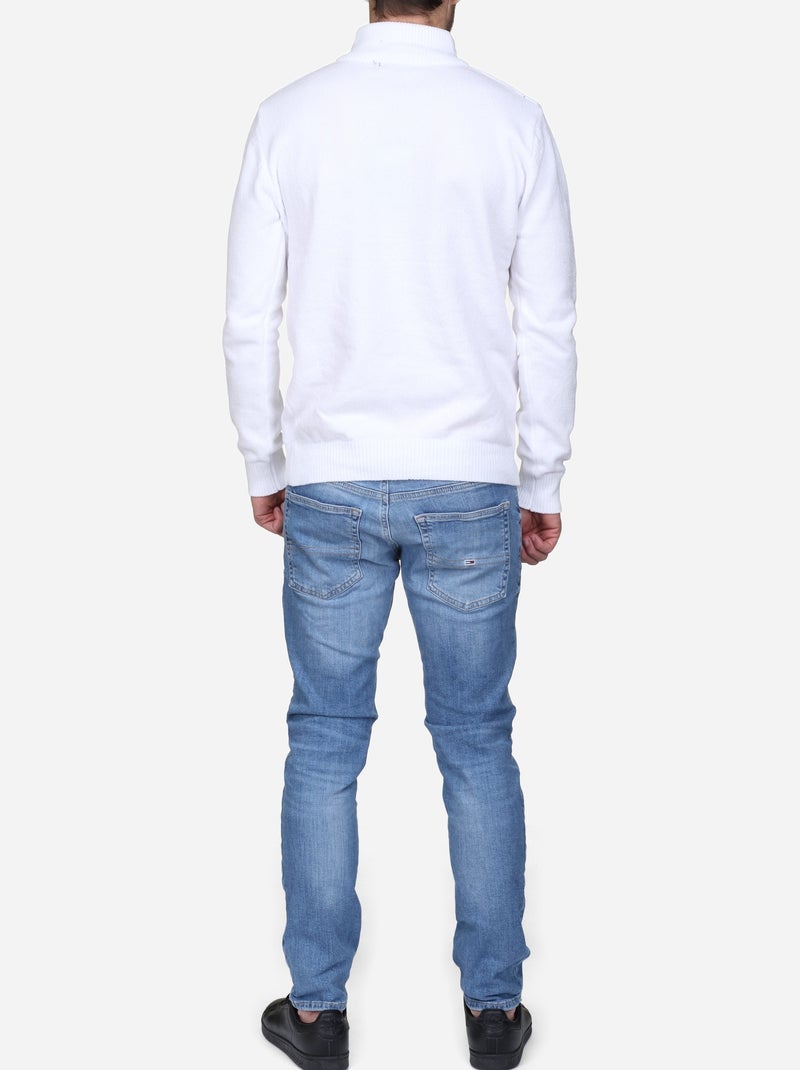 Maglione elegante con collo alto e cerniera - Kenzarro Bianco - Kiabi