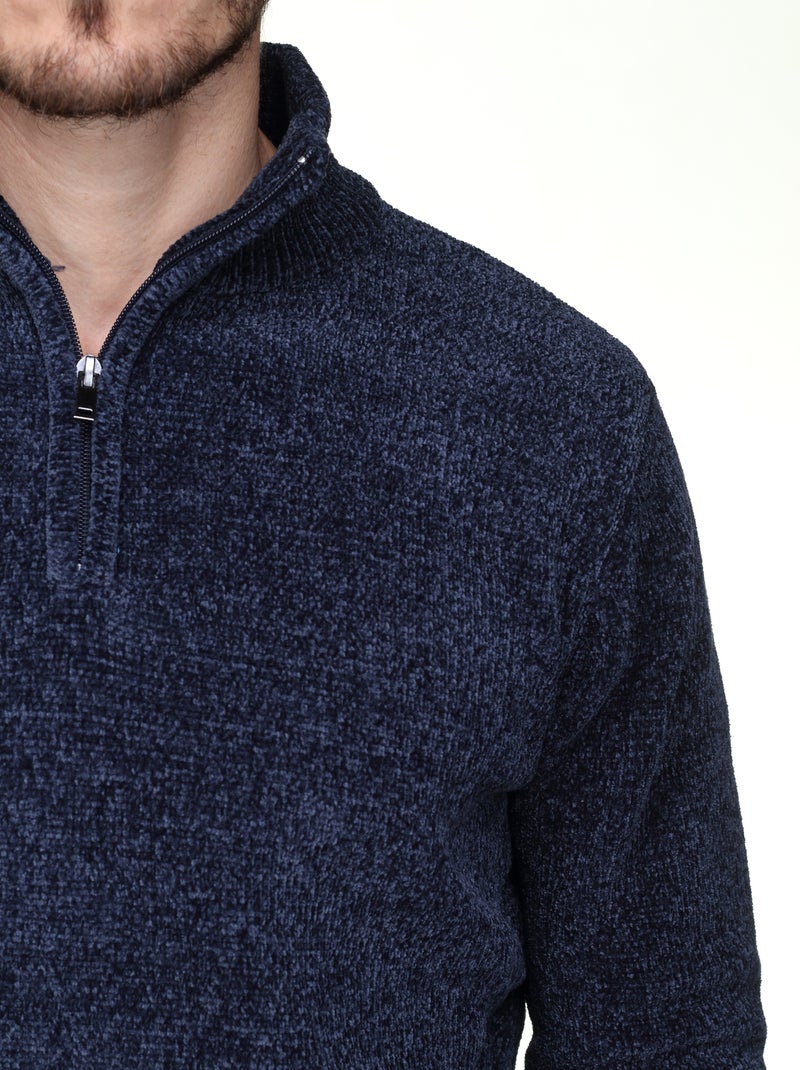 Maglione elegante con collo alto e cerniera - Kenzarro Blu scuro - Kiabi