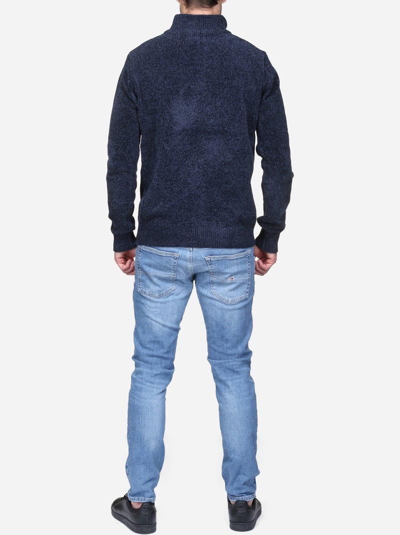 Maglione elegante con collo alto e cerniera - Kenzarro Blu scuro - Kiabi