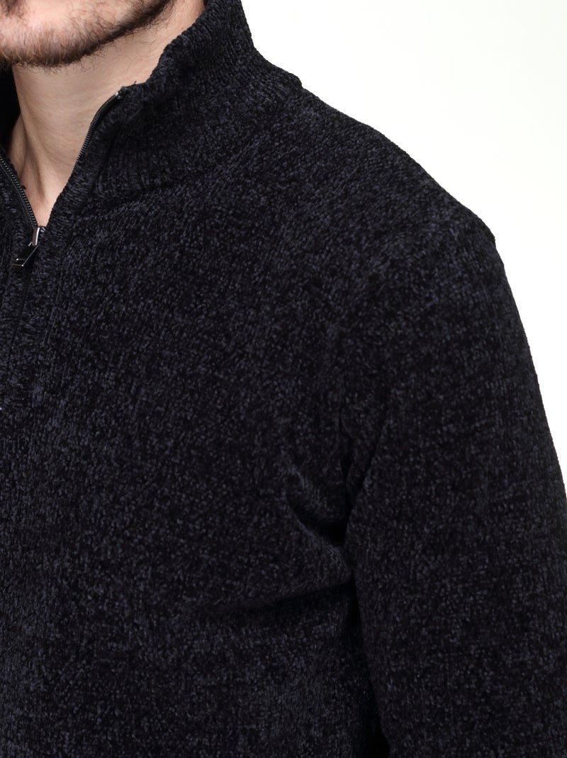 Maglione elegante con collo alto e cerniera - Kenzarro Nero - Kiabi