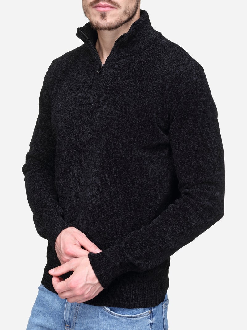Maglione elegante con collo alto e cerniera - Kenzarro Nero - Kiabi