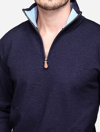 Maglione elegante con collo alto e cerniera - Yves Enzo