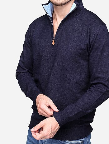 Maglione elegante con collo alto e cerniera - Yves Enzo