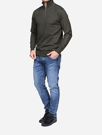 Maglione elegante con collo alto e cerniera - Yves Enzo