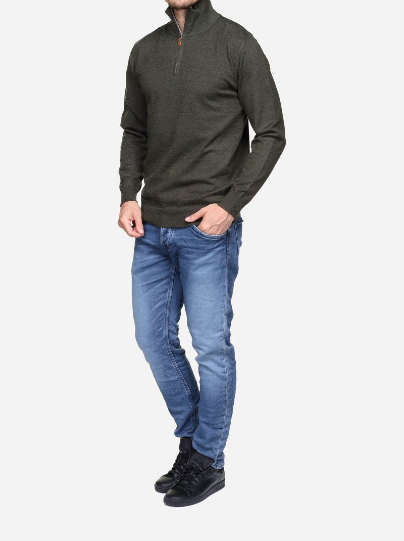Maglione elegante con collo alto e cerniera - Yves Enzo Cachi - Kiabi