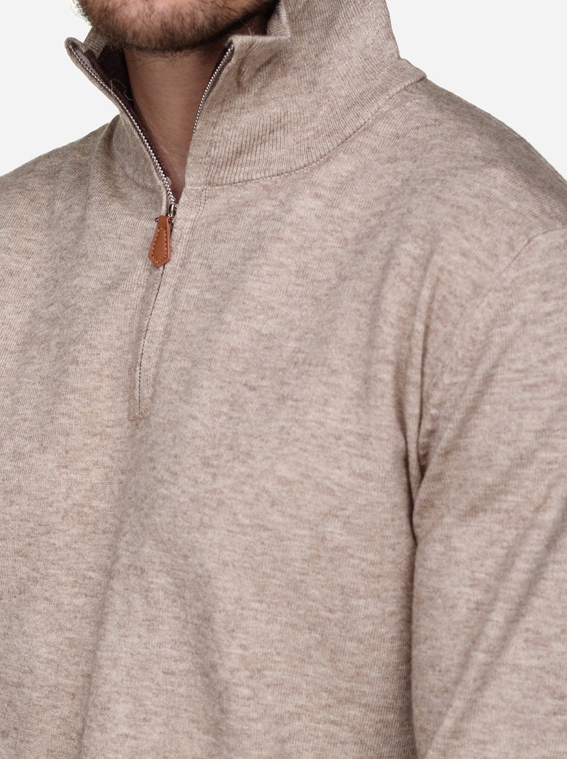 Maglione elegante con collo alto e cerniera - Yves Enzo Crema - Kiabi