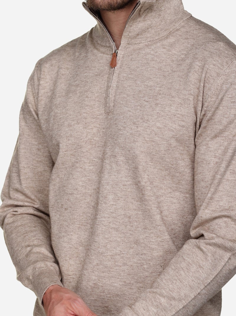 Maglione elegante con collo alto e cerniera - Yves Enzo Crema - Kiabi