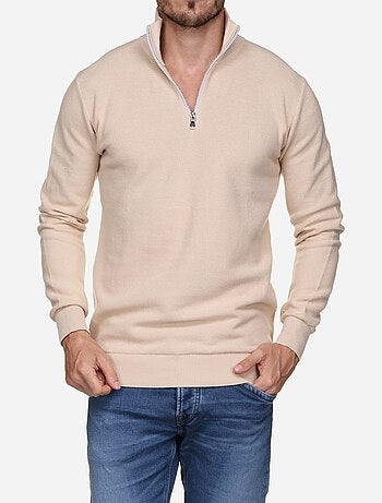 Maglione elegante con collo alto e cerniera - Yves Enzo