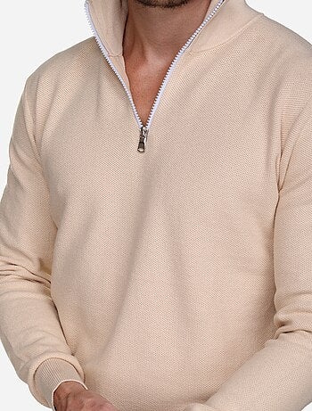 Maglione elegante con collo alto e cerniera - Yves Enzo