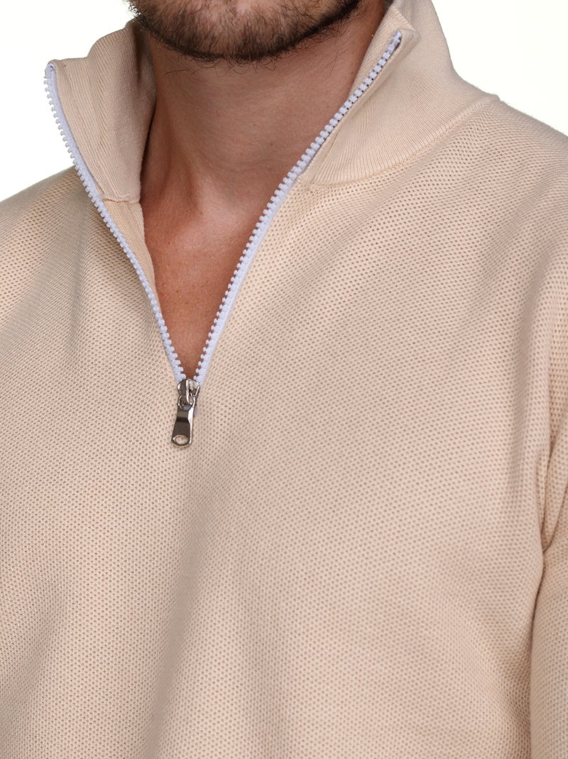 Maglione elegante con collo alto e cerniera - Yves Enzo Crema - Kiabi