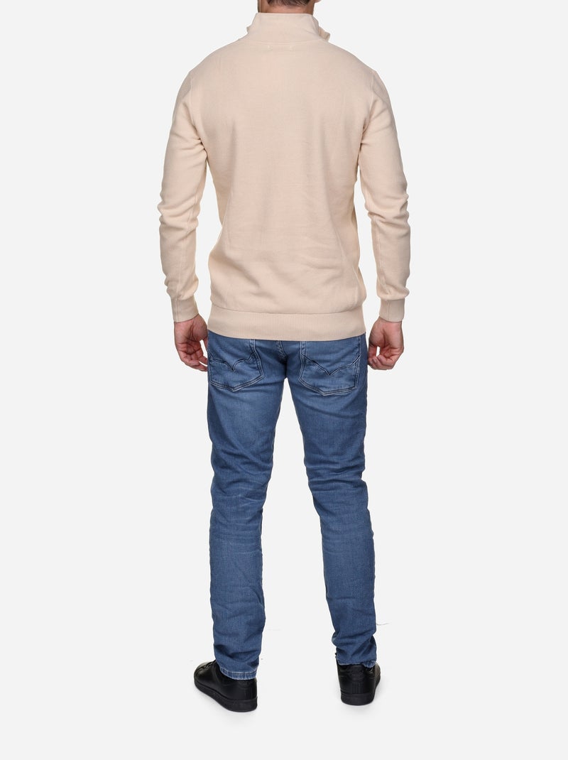 Maglione elegante con collo alto e cerniera - Yves Enzo Crema - Kiabi