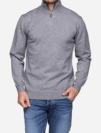 Maglione elegante con collo alto e cerniera - Yves Enzo