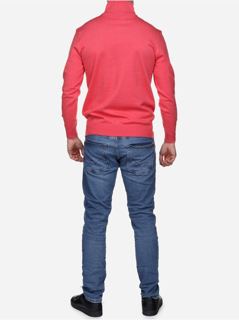 Maglione elegante con collo alto e cerniera - Yves Enzo Rosso vermiglione - Kiabi