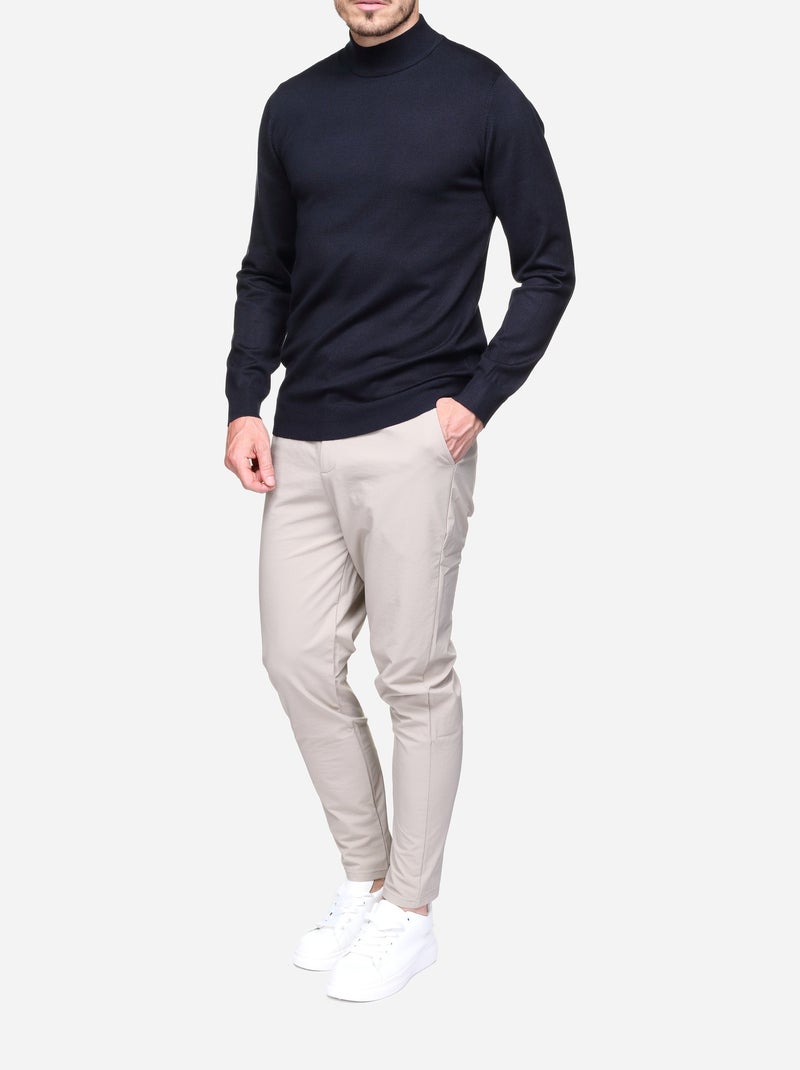Maglione elegante con collo alto e maniche lunghe - Frilivin Blu scuro - Kiabi