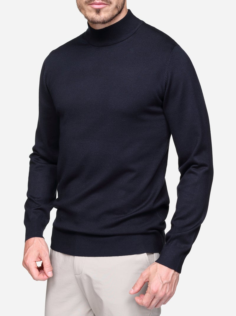 Maglione elegante con collo alto e maniche lunghe - Frilivin Blu scuro - Kiabi