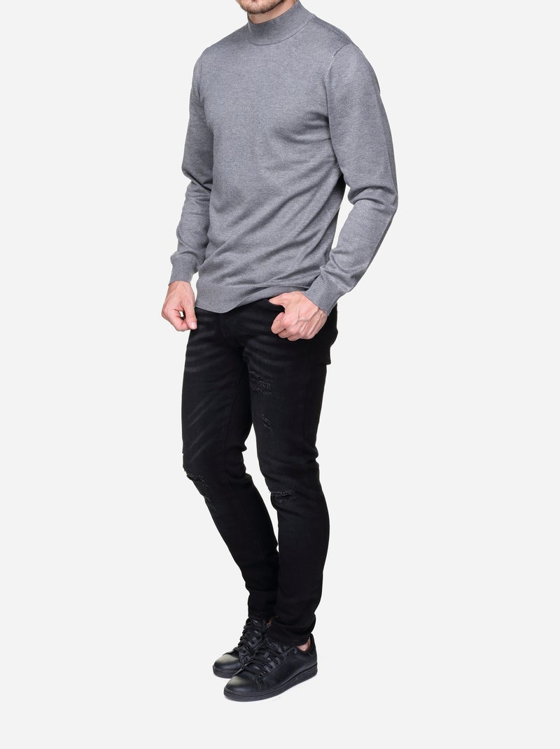 Maglione elegante con collo alto e maniche lunghe - Frilivin Grigio - Kiabi