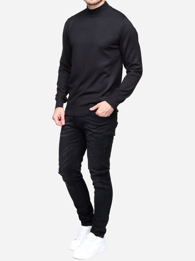 Maglione elegante con collo alto e maniche lunghe - Frilivin Nero - Kiabi