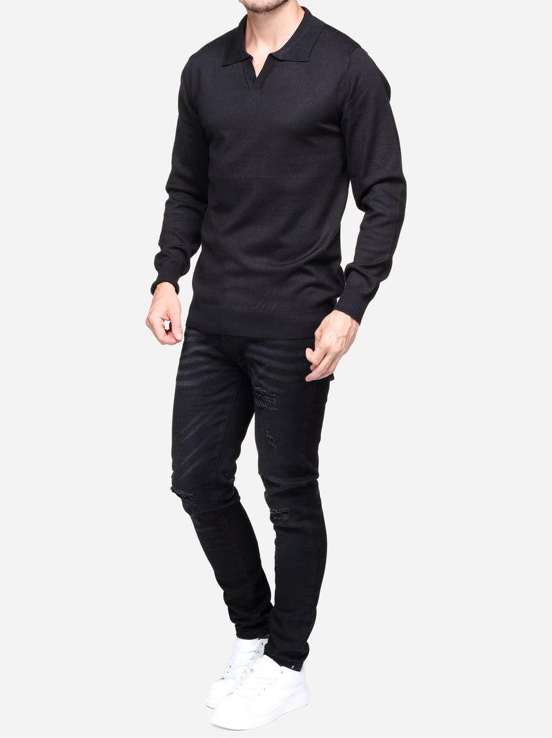 Maglione elegante con collo con cerniera - Frilivin Nero - Kiabi